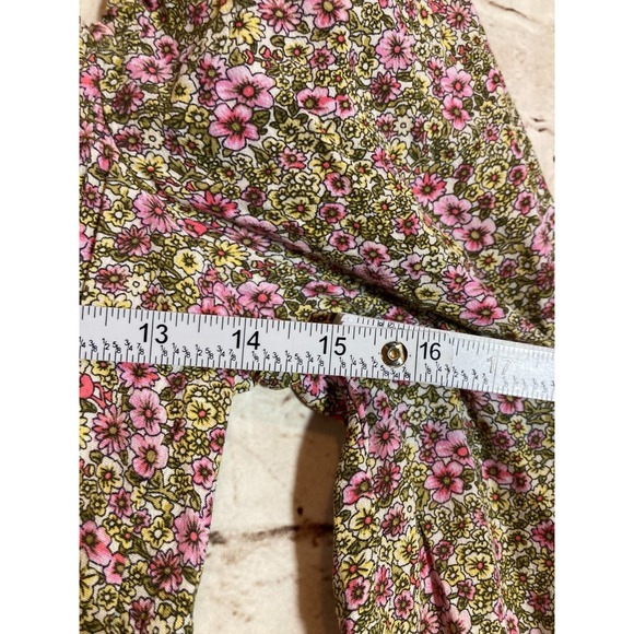 H&M Crop Top Women Medium Ditsy Micro Floral Milk Maid Babydoll Ruffles Romantic - Picture 8 of 13